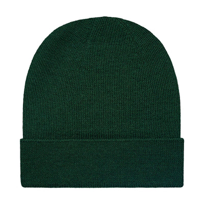 green merino wool beanie hat