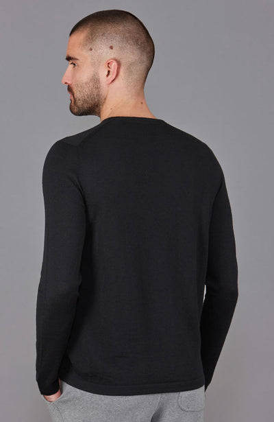 black merino wool long sleeve jumper