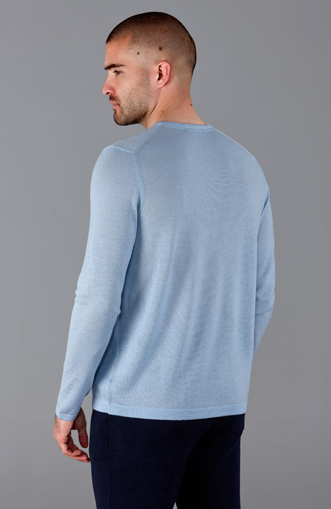 light blue mens merino wool sportswear top
