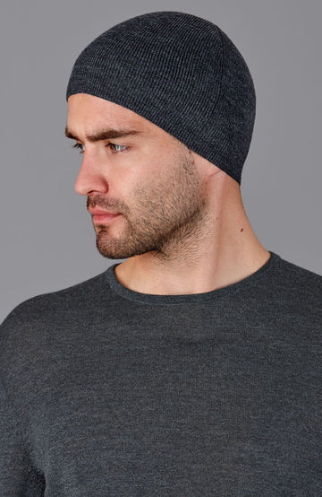 grey mens merino wool running cap by Paul James