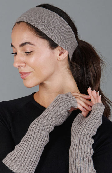 brown luxury merino wool head band by Paul James