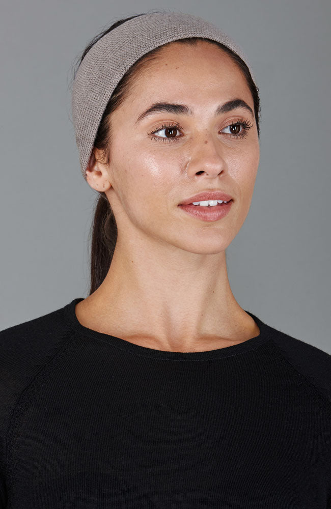 brown luxury merino wool head band by Paul James
