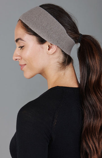 brown luxury merino wool head band By Paul James