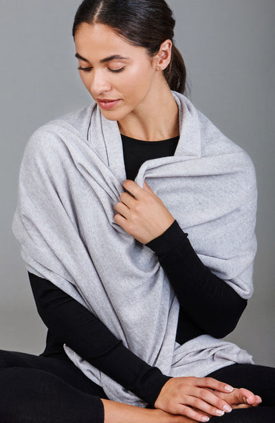 grey merino wool blanket scarf