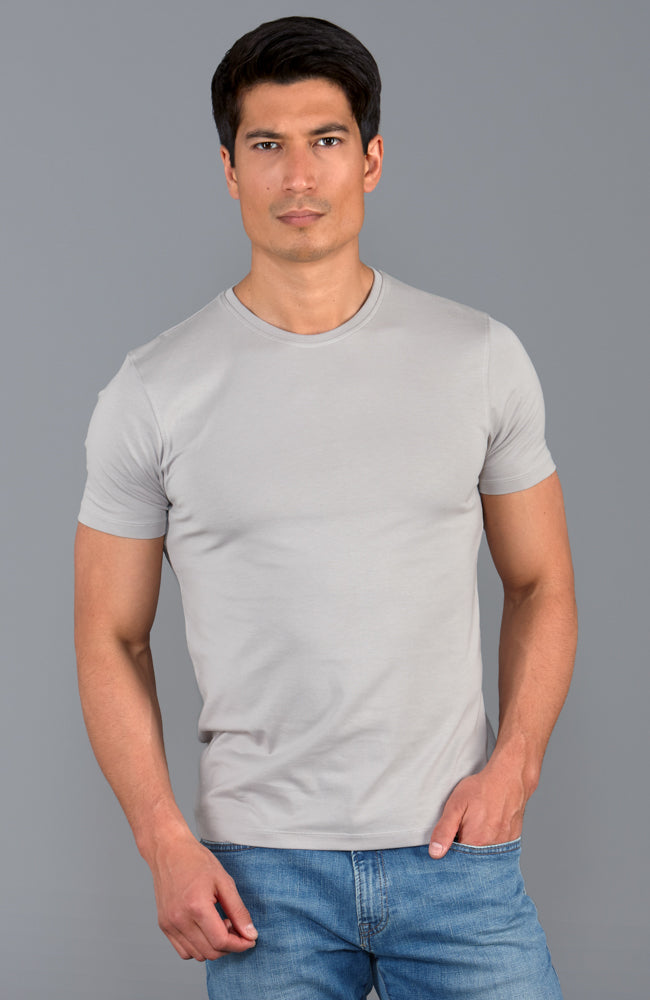 mens light grey luxury thick supima cotton t shirt