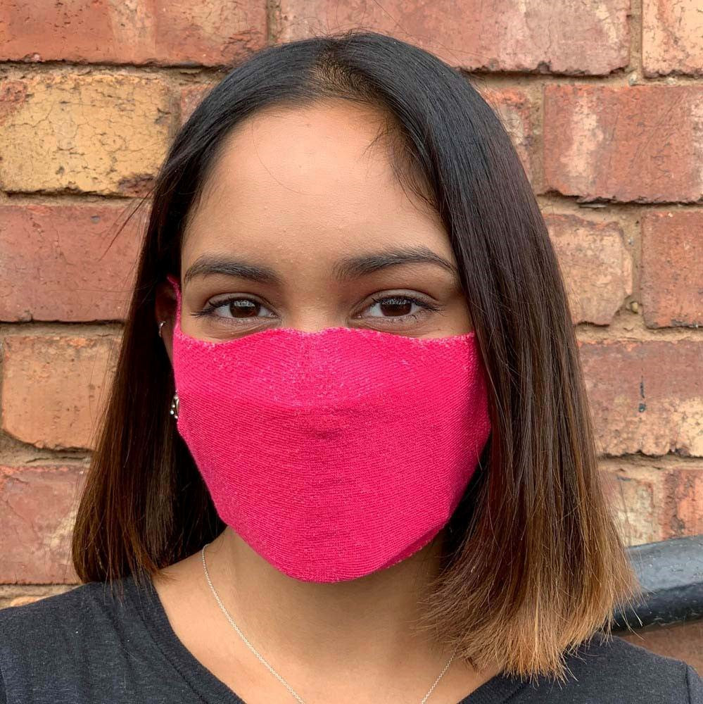 hot pink sustainable face mask with n95 filter made in great britain