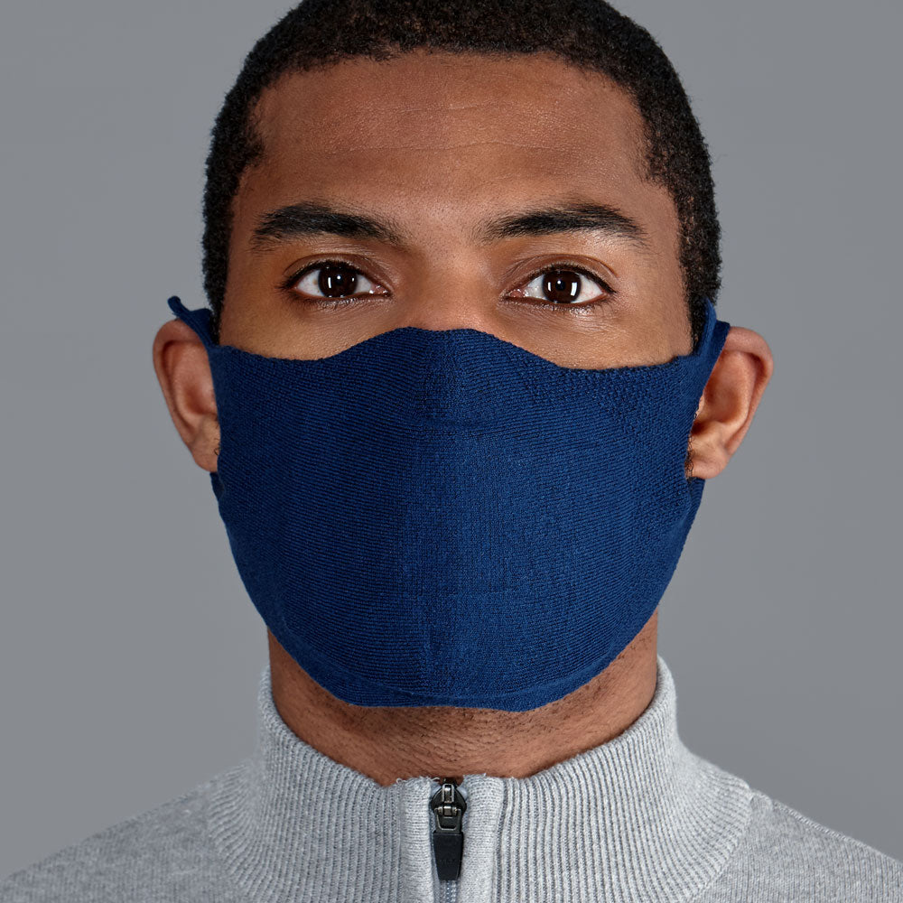 navy comfortable cotton mask made in england