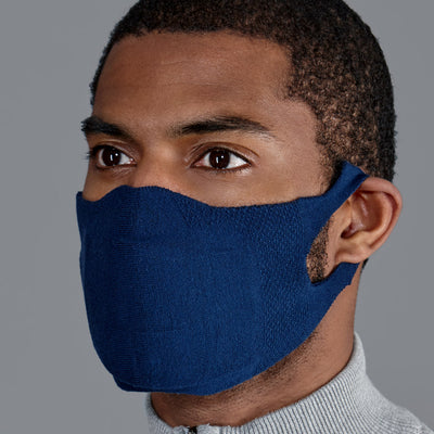 navy comfortable cotton mask made in england