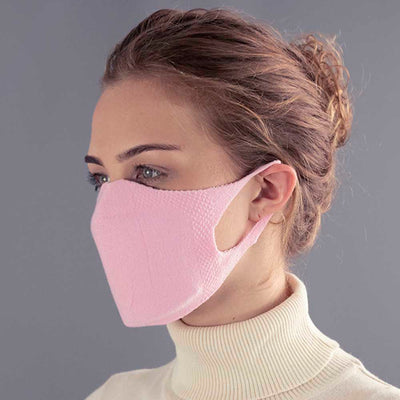 pink cotton breathable washable face mask made in england
